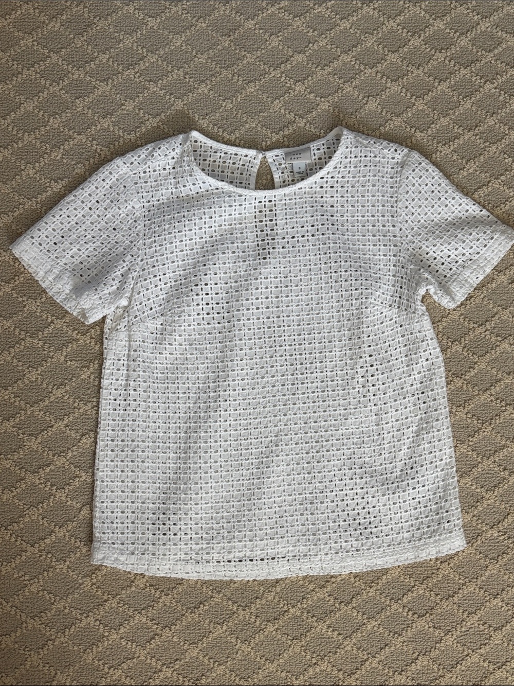 a new day White Eyelet Short Sleeve Women's Top